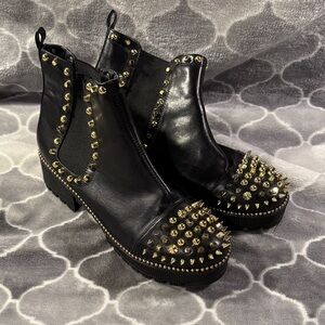 Cape Robbin Black Studded Combat Boots